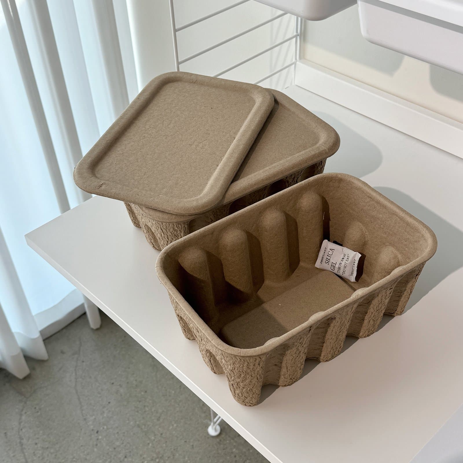 펌리빙 페이퍼 펄프 박스 2개 1세트 Paper Pulp Box Set of 2 Brown(Large)