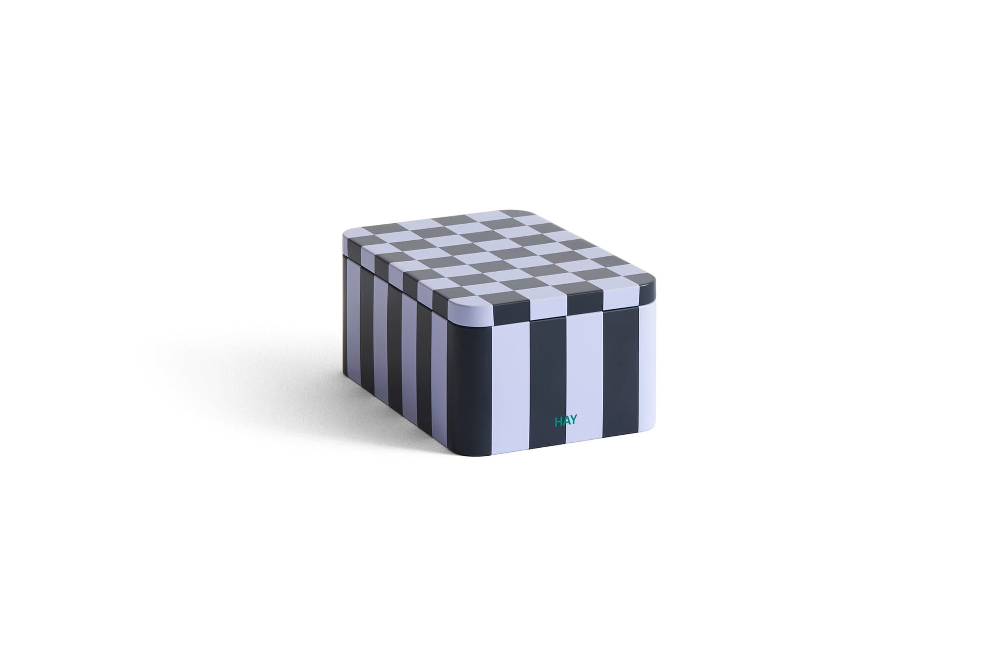 틴 컨테이너 스몰 다크 블루 앤 라벤더 플랫샷