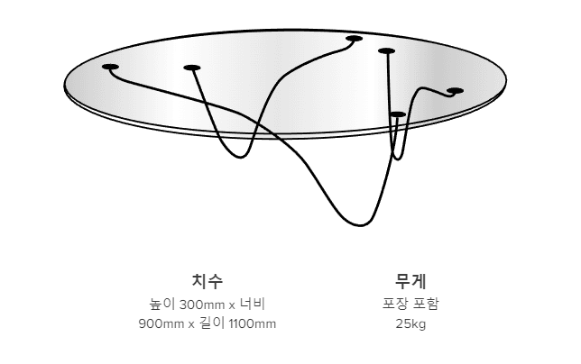 리듬 커피 테이블 사이즈 가이드 이미지 1