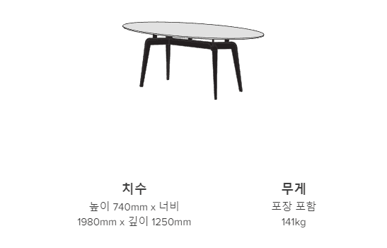 오데싸 테이블 사이즈 가이드 이미지 1