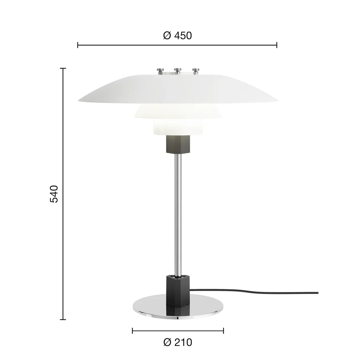 PH 4/3 테이블 화이트 사이즈 가이드 이미지 1