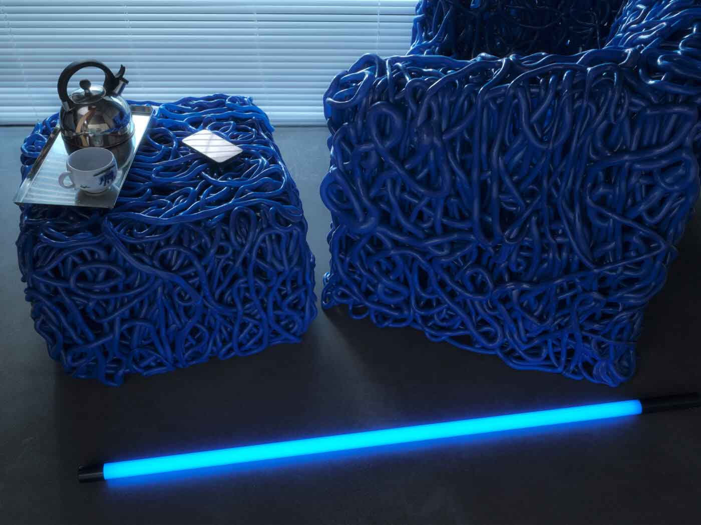 센사피네 푸프 Senzafine Pouff (Blue) 라이프스타일 이미지 1