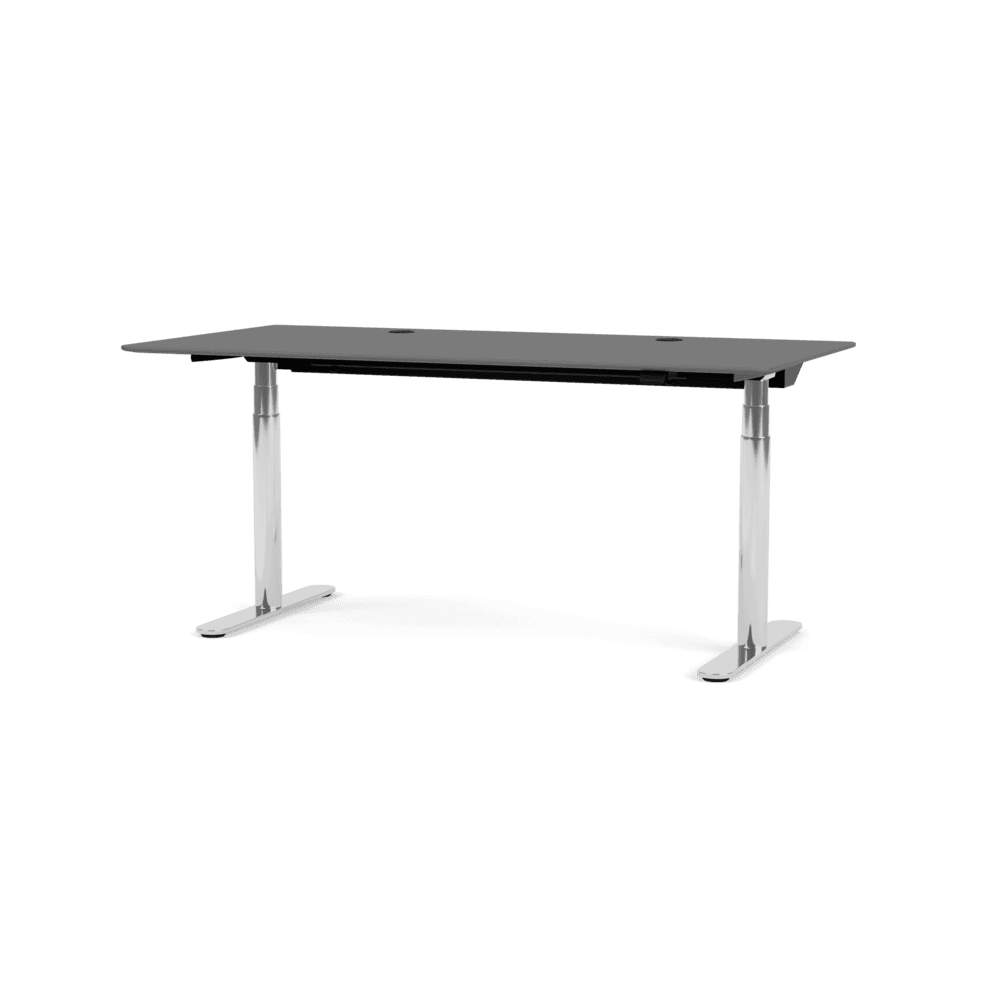 하이로우 2 워크 데스크 180x80 블랙 탑-알루미늄 레그 플랫샷