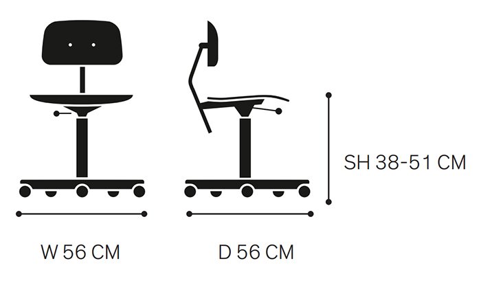 케비 KEVI 2533 체어 MN Stripe Black & White 사이즈 가이드 이미지 1