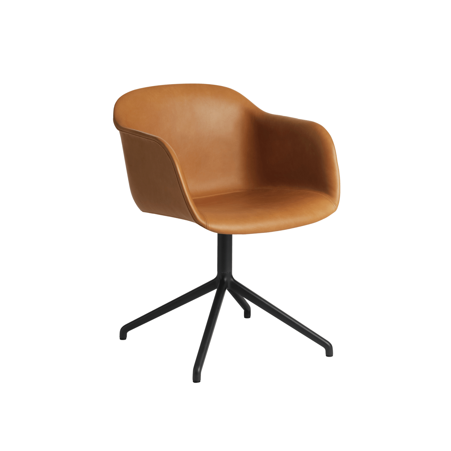 화이버 암체어 스위블 Refine Leather Cognac 상품 이미지 1